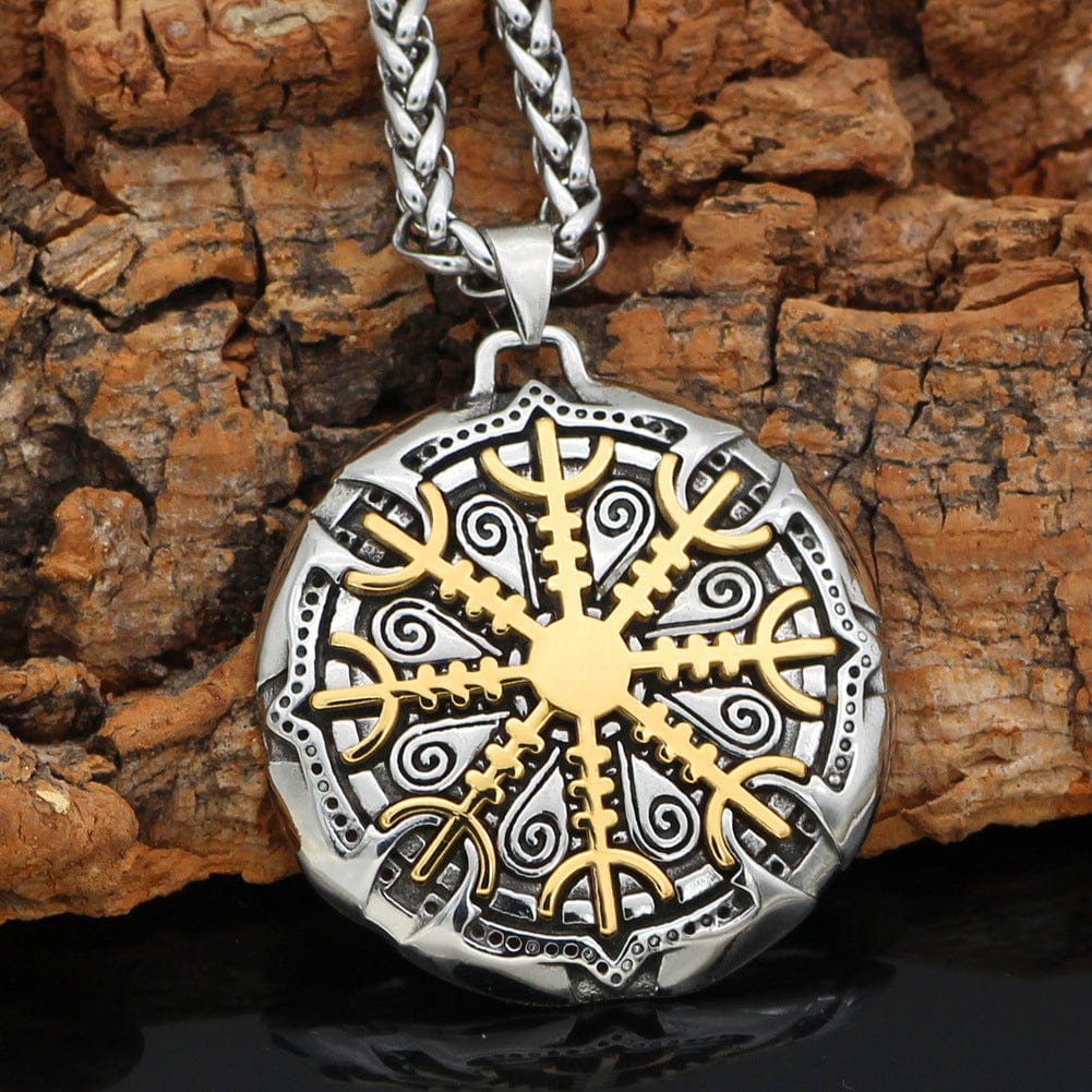 Viking Vegvisir Shiled Stainless steel Necklace