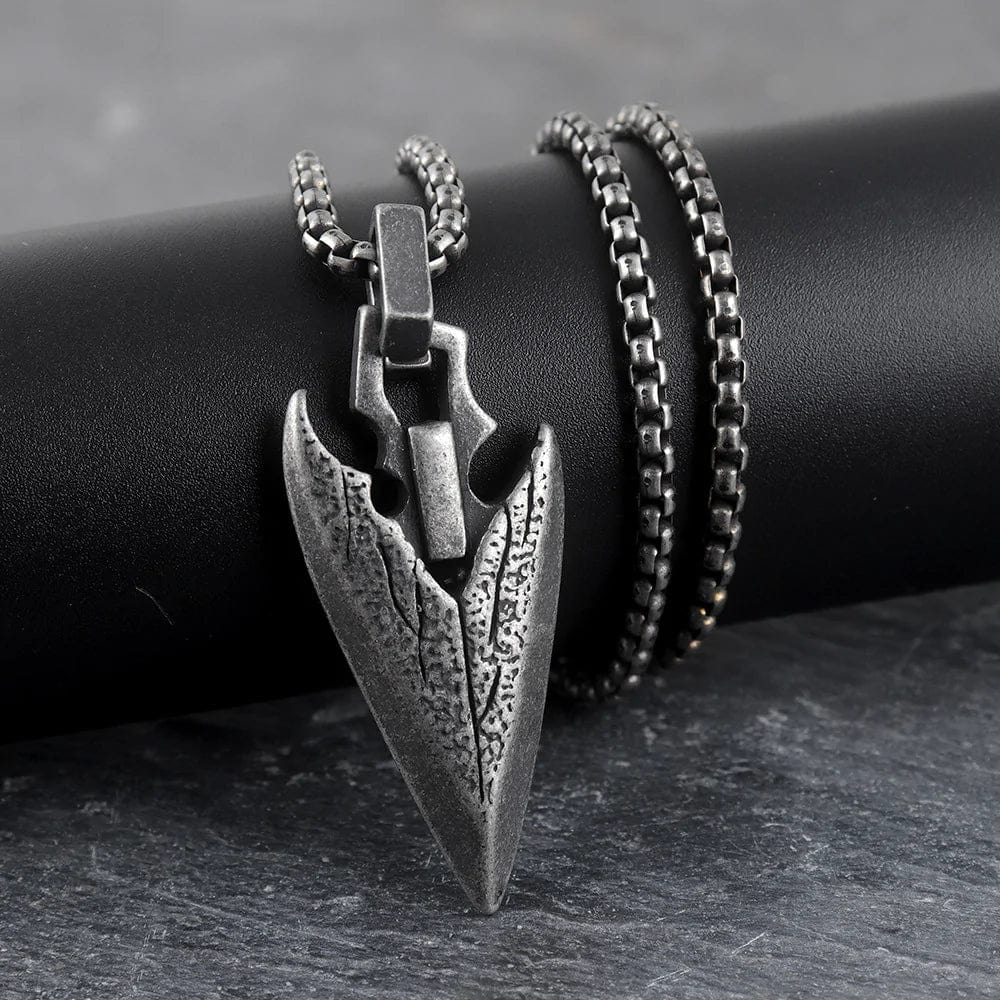 Ancient Spartan Warrior Spearhead Stainless Steel Pendant Necklace