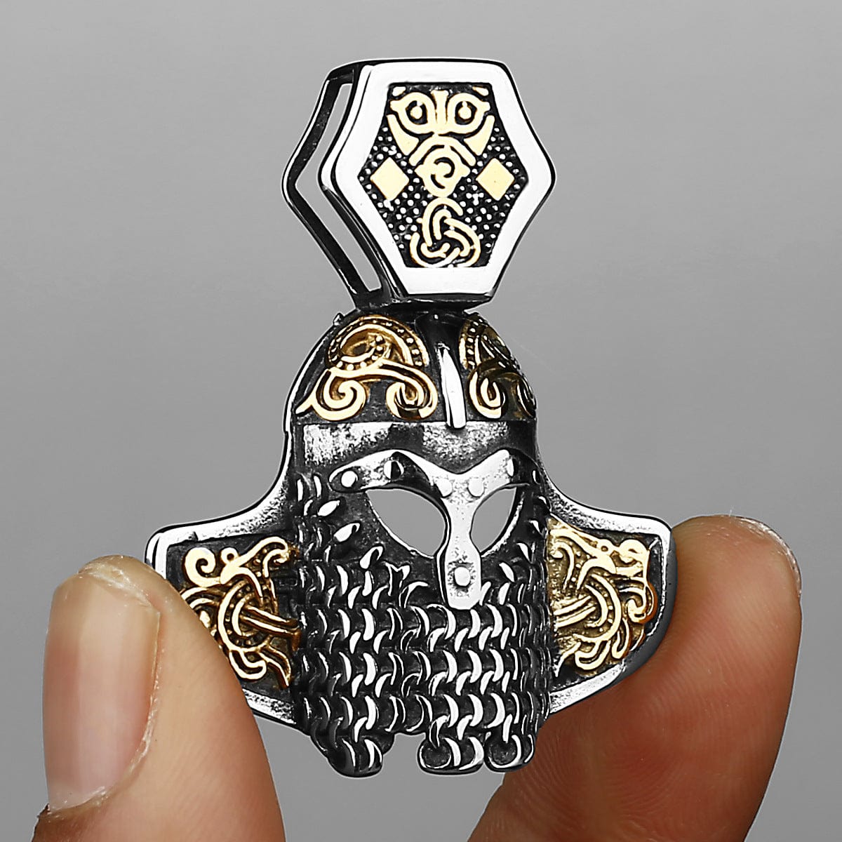 Celtic Warrior Owl Helmet With Knot symbols Necklace