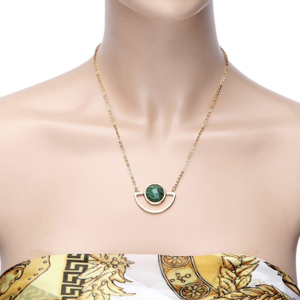 Stainless Steel Green Evil Eye Necklace