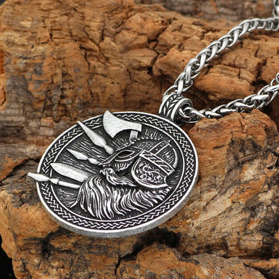 Viking Soldier Berserker Stainless Steel Necklace