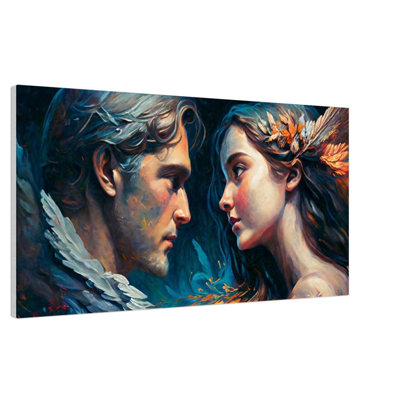 The Eternality of Love: Orpheus and Eurydice - Oil Painting Printed Canvas. 50X100.