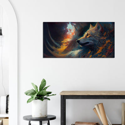 The Mythical Guardian: The Wolf of the Nine Realms - Oil Painting Printed Canvas
