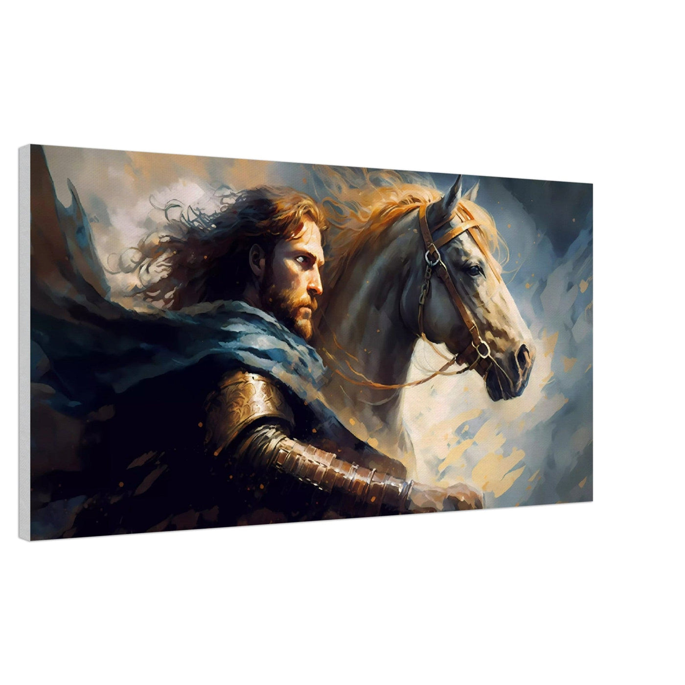 The Slayer of Grendel - Oil Painting Printed Canvas. 50X100.