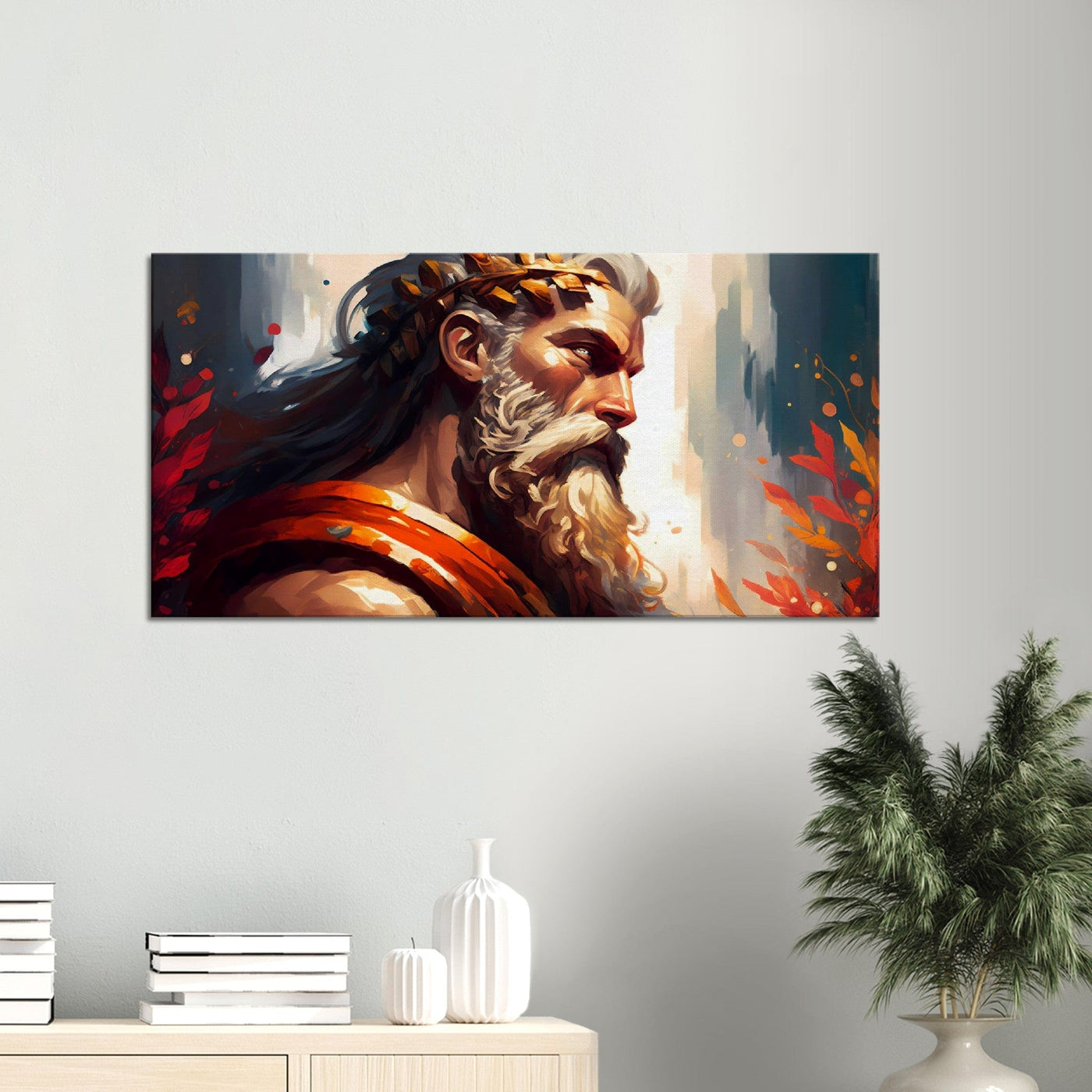 Tyr The god of war and justice. Printed Oil Painting Canvas 50X100.