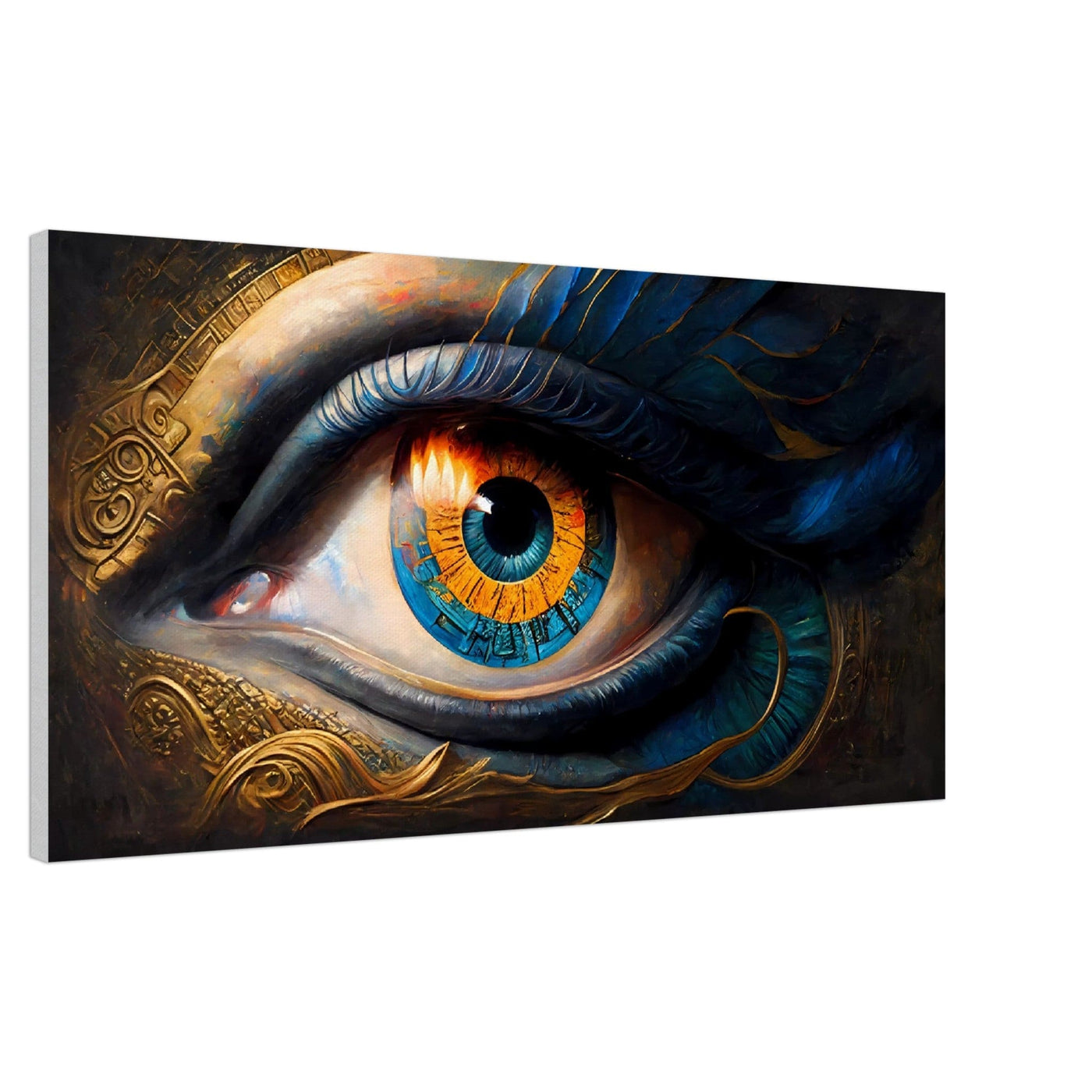 Eye of Horus: The All-Seeing Eye - Oil Painting Printed Canvas. 50X100.
