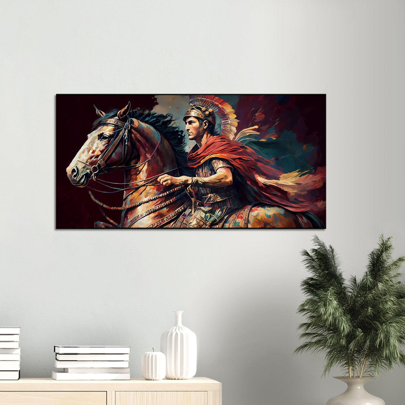 Augustus: The Architect of Rome - Oil Painting Printed Canvas. 50X100.
