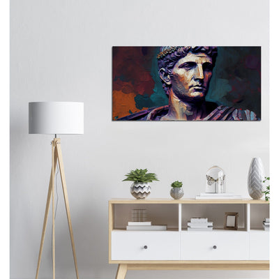 Julius Cesar: The General and the Statesman - Oil Painting Printed Canvas. 50X100.