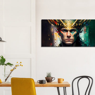 The Trickster of Asgard - Oil Painting Printed Canvas. 50X100.