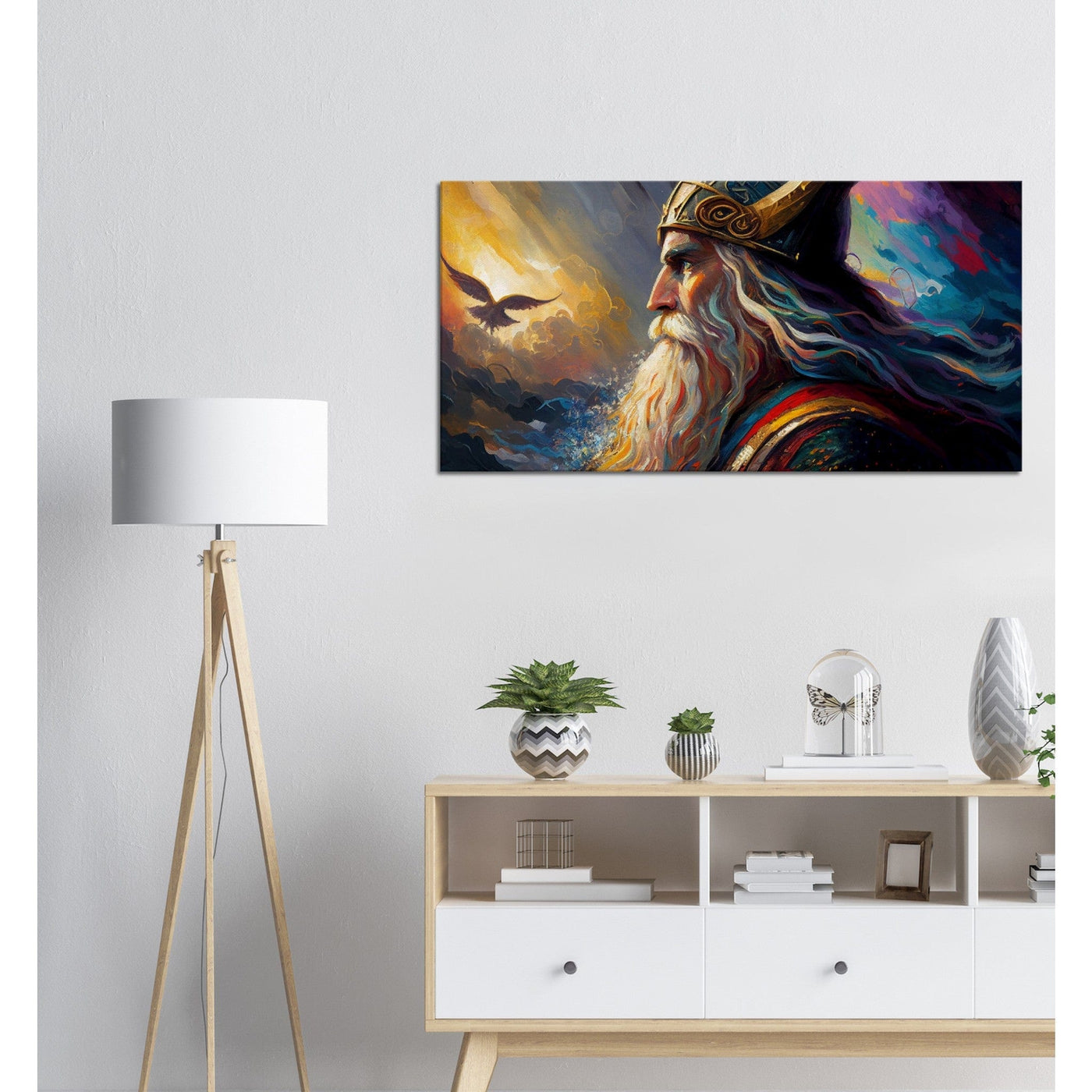 Heimdall: The god of light, guarding the Bifrost Bridge. Printed Oil Painting Canvas
