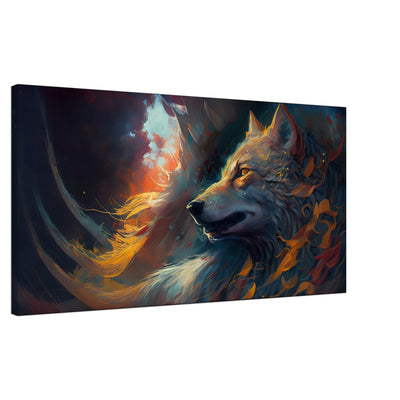 The Mythical Guardian: The Wolf of the Nine Realms - Oil Painting Printed Canvas