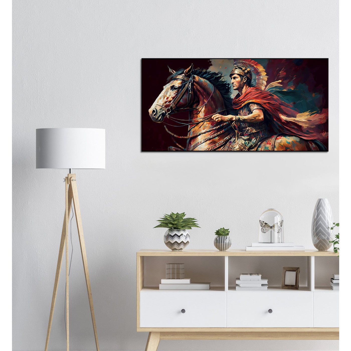 Augustus: The Architect of Rome - Oil Painting Printed Canvas. 50X100.