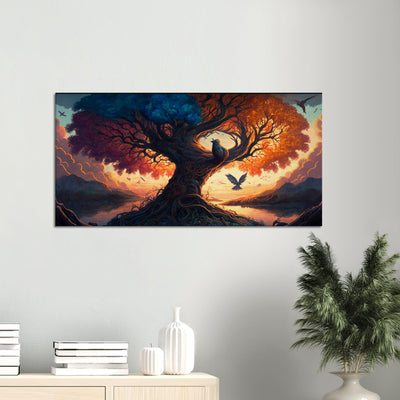 The Roots of the Universe: Yggdrasil - Printed Oil Painting Canvas. 50X100