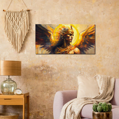 The Sun God - Modern Egyptian God Ra Oil Painting Canvas. 50X100.