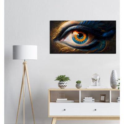 Eye of Horus: The All-Seeing Eye - Oil Painting Printed Canvas. 50X100.