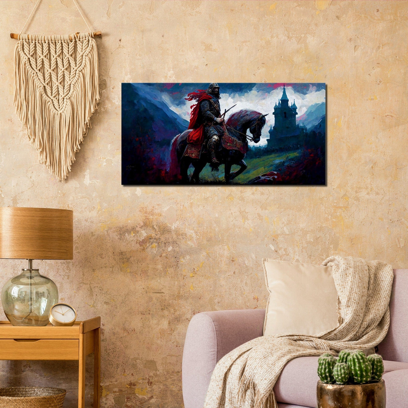 The King of Camelot - Oil Painting Printed Canvas. 50X100.